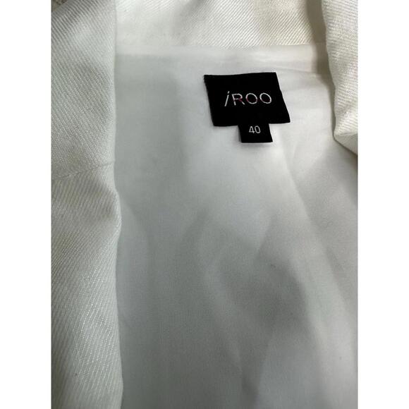 iRoo Flax Linen Two Button Blazer "To The Supreme Being" Embroidered Pocket - Picture 6 of 8